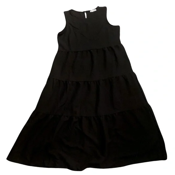 Black lightweight midi dress - Picture 1 of 3